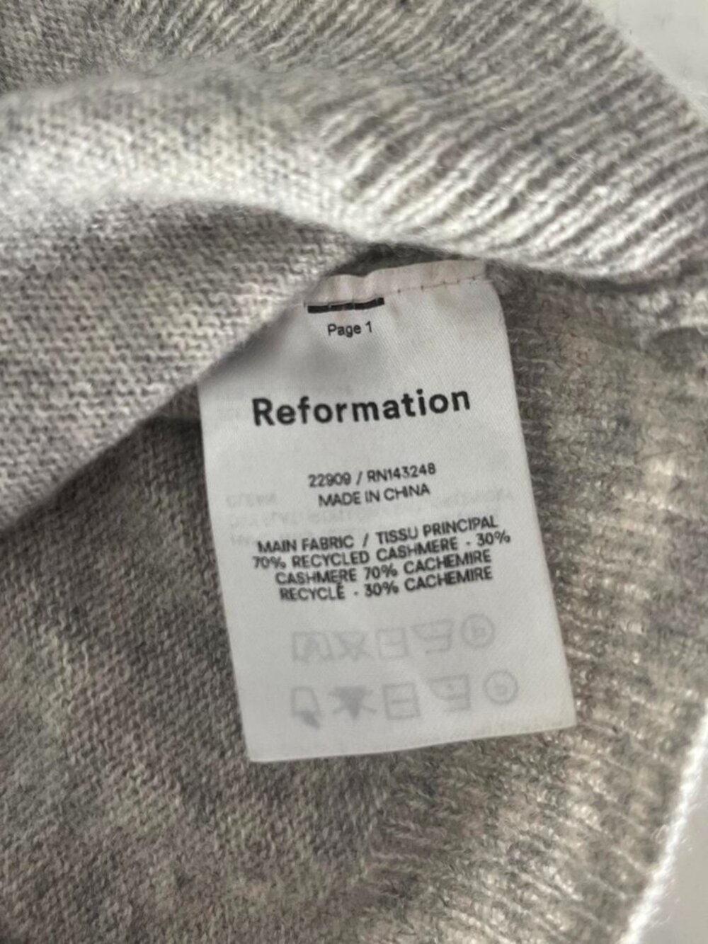 Reformation Cashmere Bandeau Tube Top